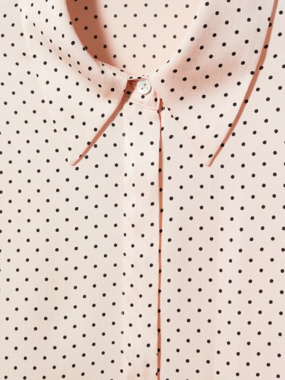 Mango Polka Dot Button-Down Shirt Pink NWT Size 6 - Picture 2 of 5